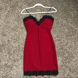 Red dress with lace
